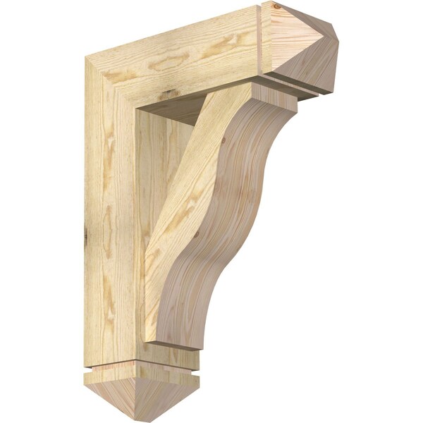 Ekena Millwork Funston Arts and Crafts Rough Sawn Bracket w/ Offset Brace, Douglas Fir, 8"W x 24"D x 32"H BKT0806X24X32FST03RDF - main